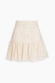 Ruffled Broderie Anglaise Cotton Mini Skirt at The Outnet